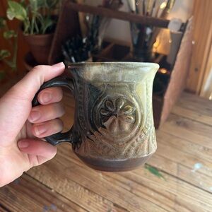 Handcrafted Ceramic Mug with Floral Design